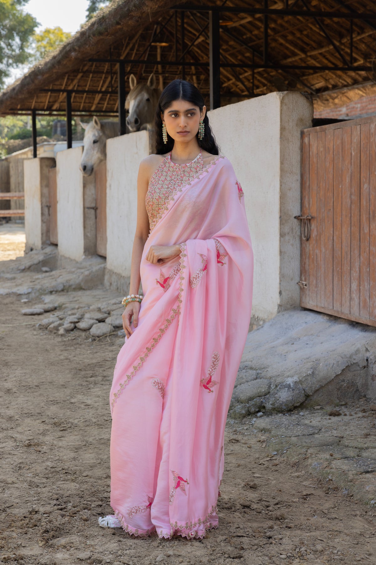 Masoom Gulaabi Saree Set