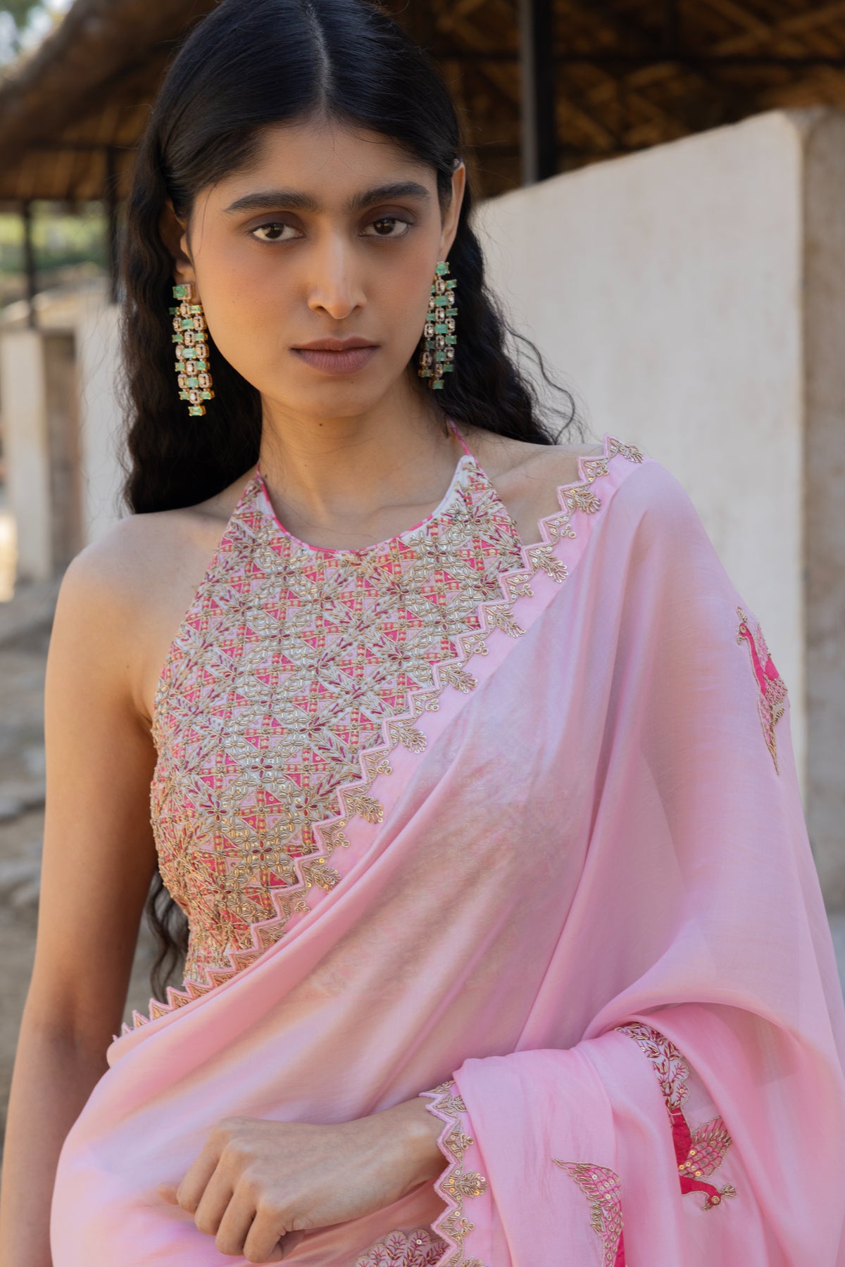 Masoom Gulaabi Saree Set