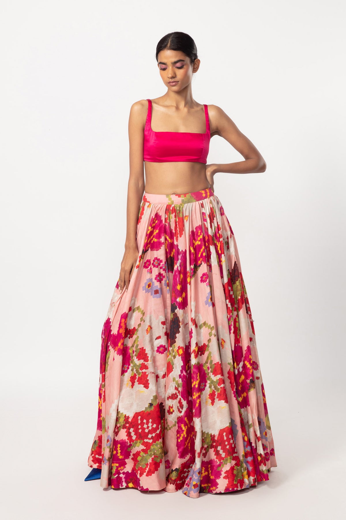 Abstract Floral Printed Lehenga