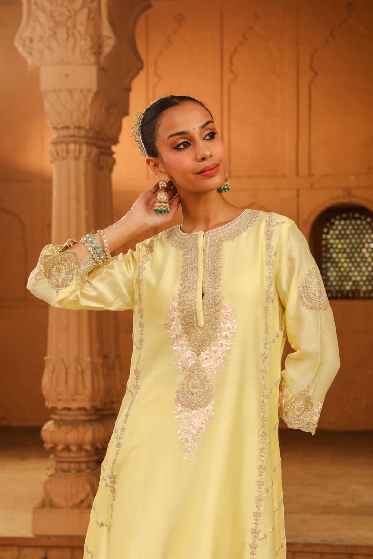 Lemon Yellow Yusra Kurta Set