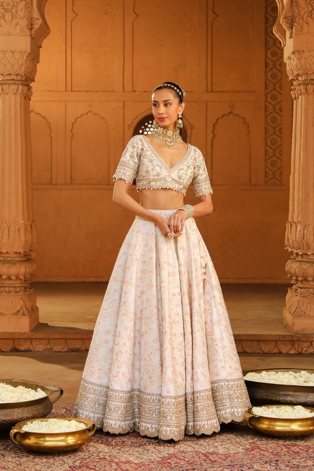 Daisy Ivory Maryam Lehenga Set