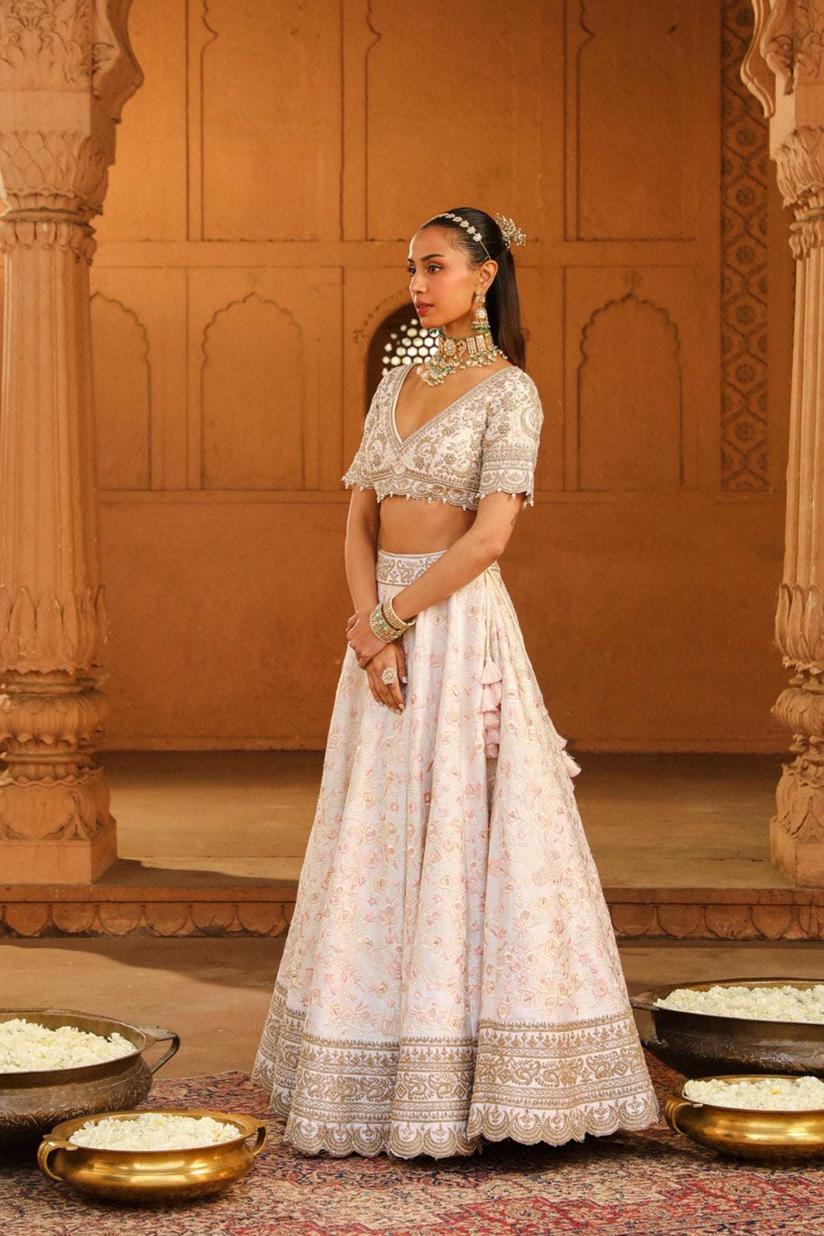 Daisy Ivory Maryam Lehenga Set