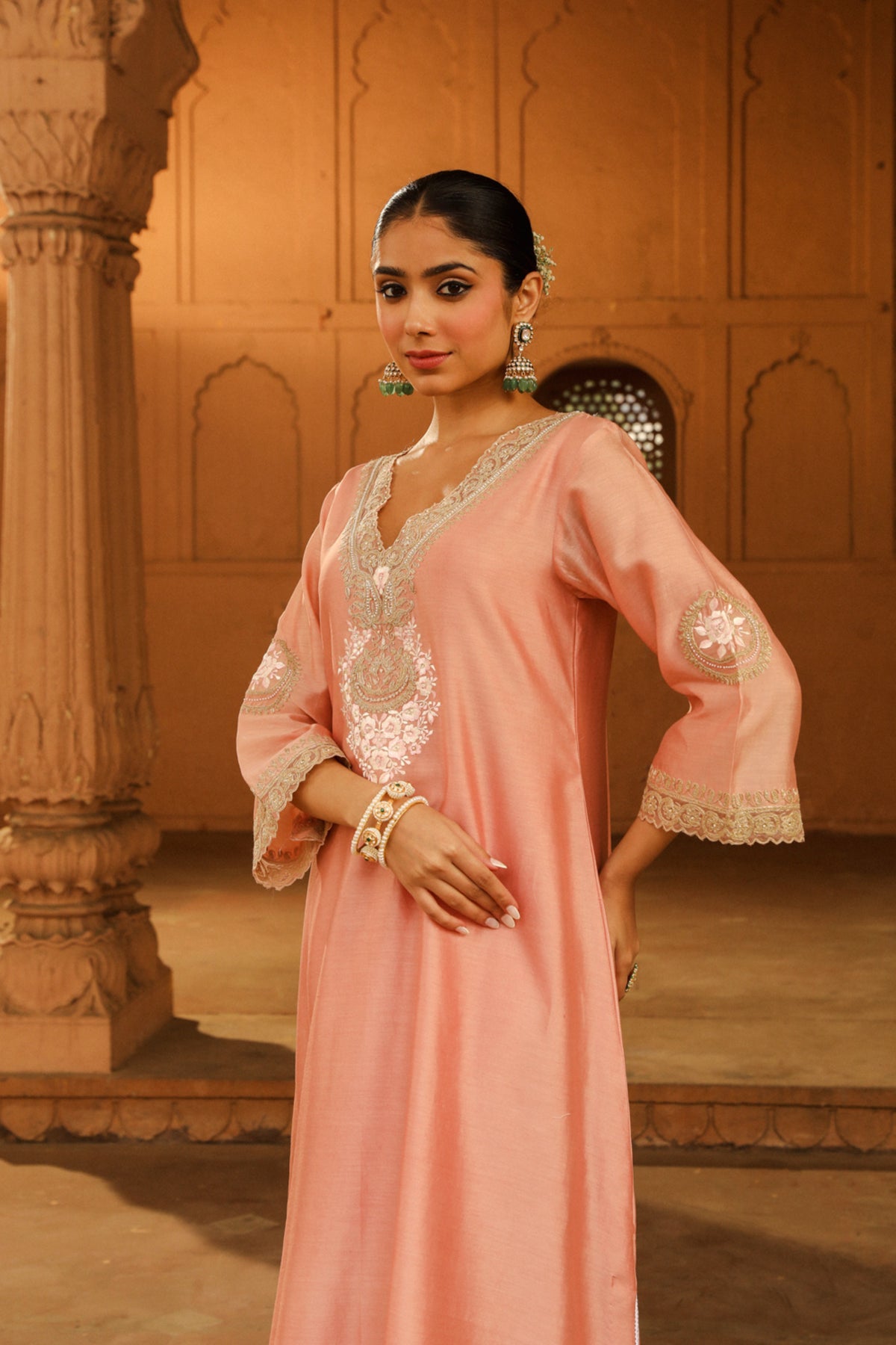 Off-rose Sanvi Kurta Set