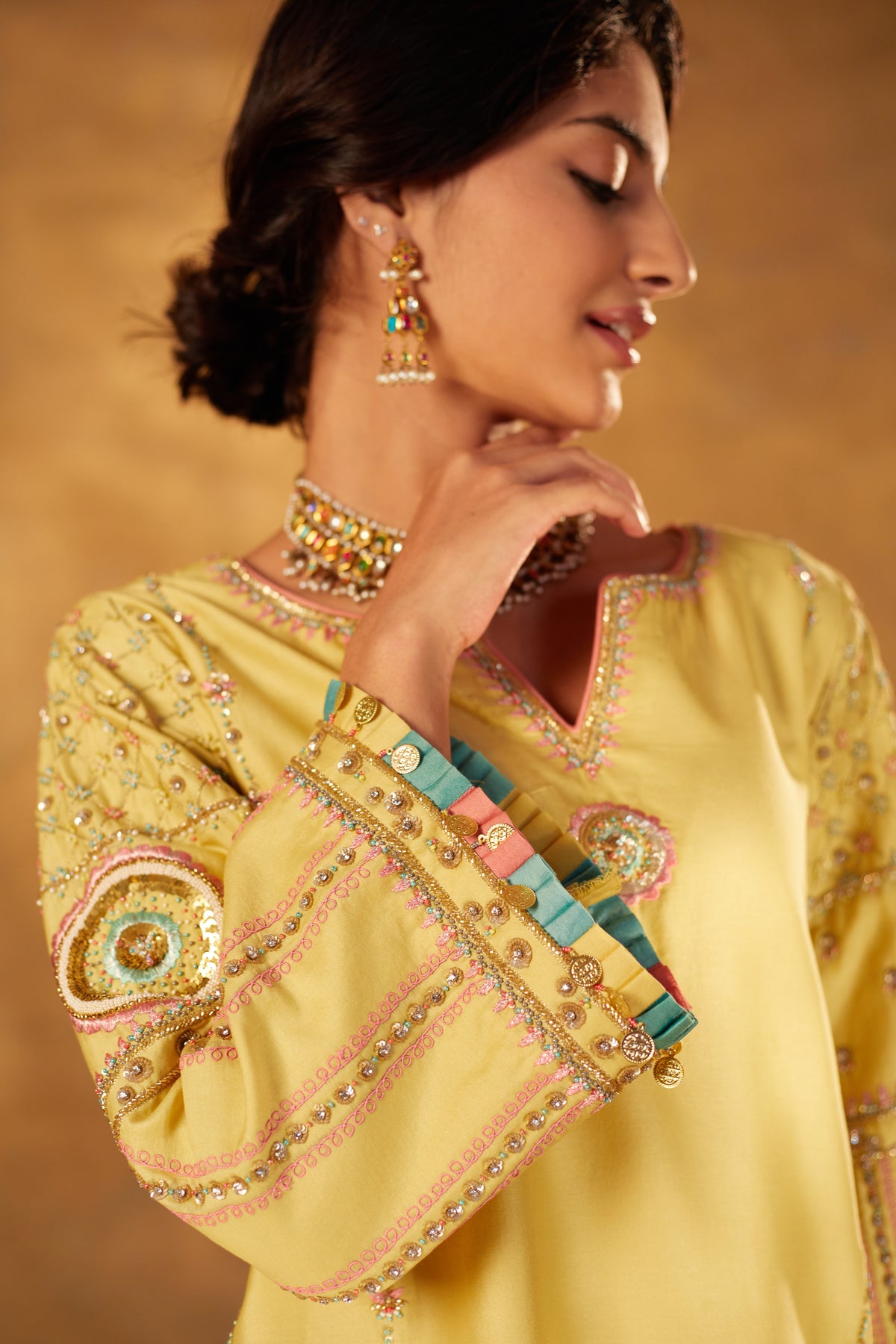 Asees Embroidered Chanderi Kurta Set