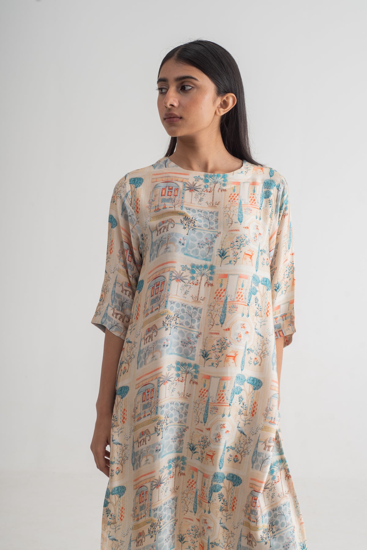 Multicolour Imperial Print Kurta Set