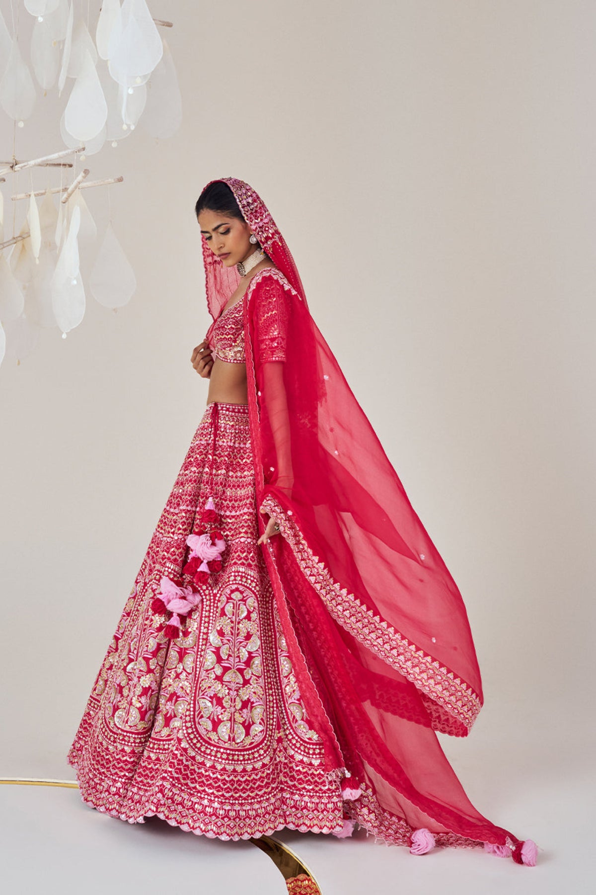 Ruby Red Lehenga Set