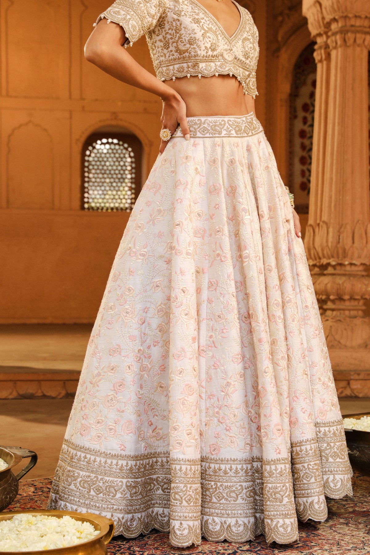 Daisy Ivory Maryam Lehenga Set