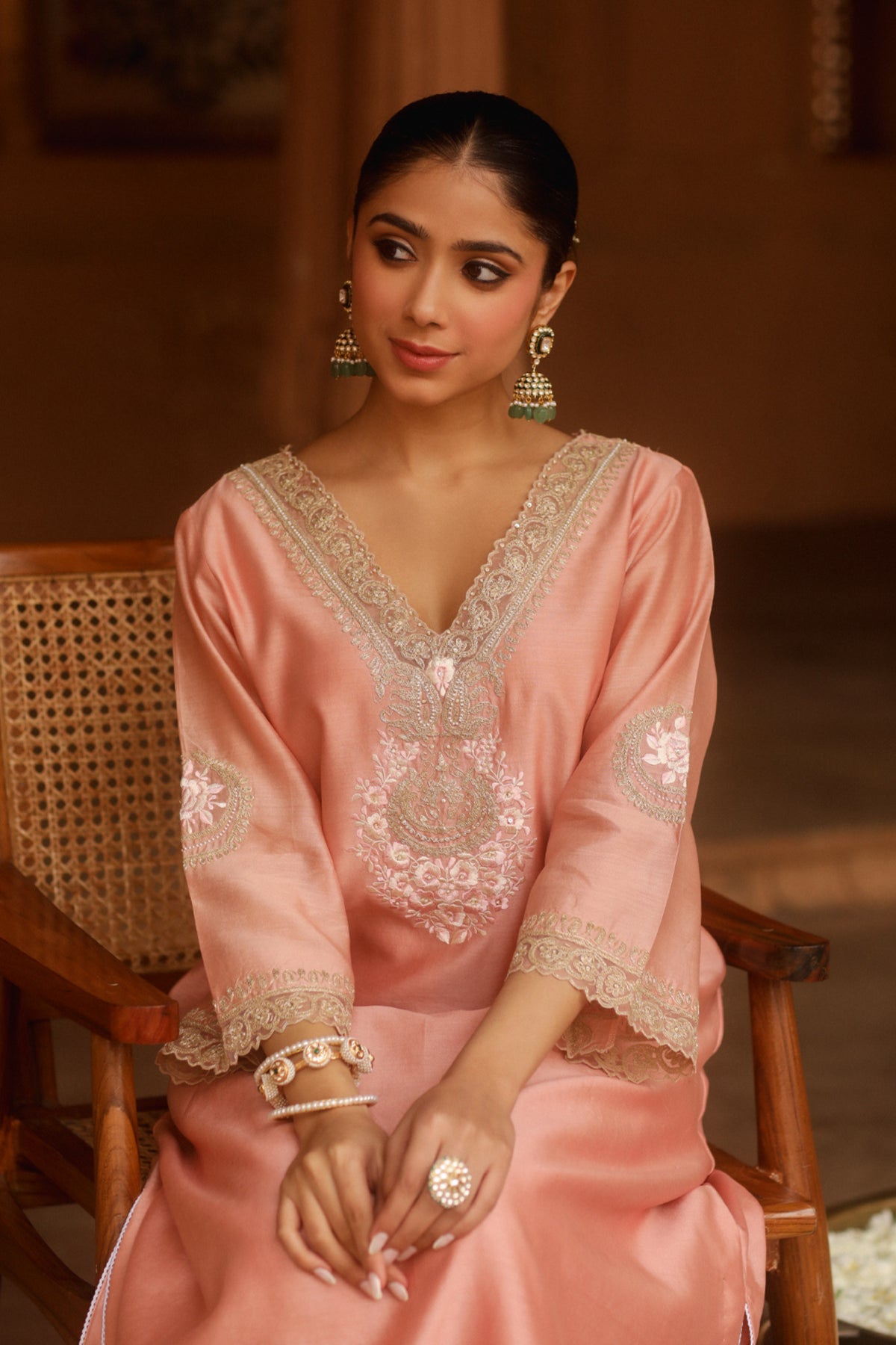 Off-rose Sanvi Kurta Set