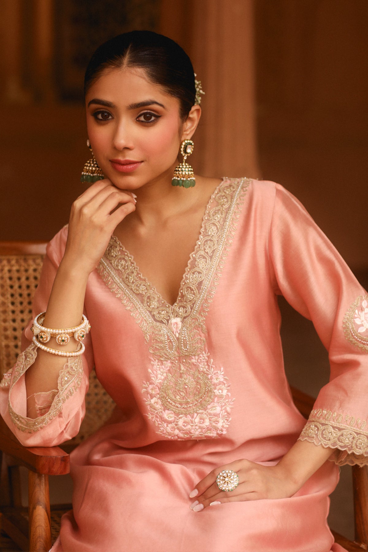 Off-rose Sanvi Kurta Set