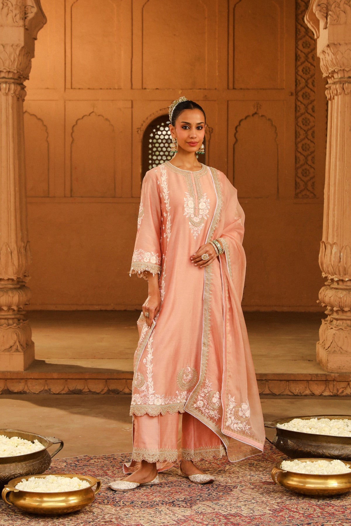 Off-Rose Yasna Kurta Set