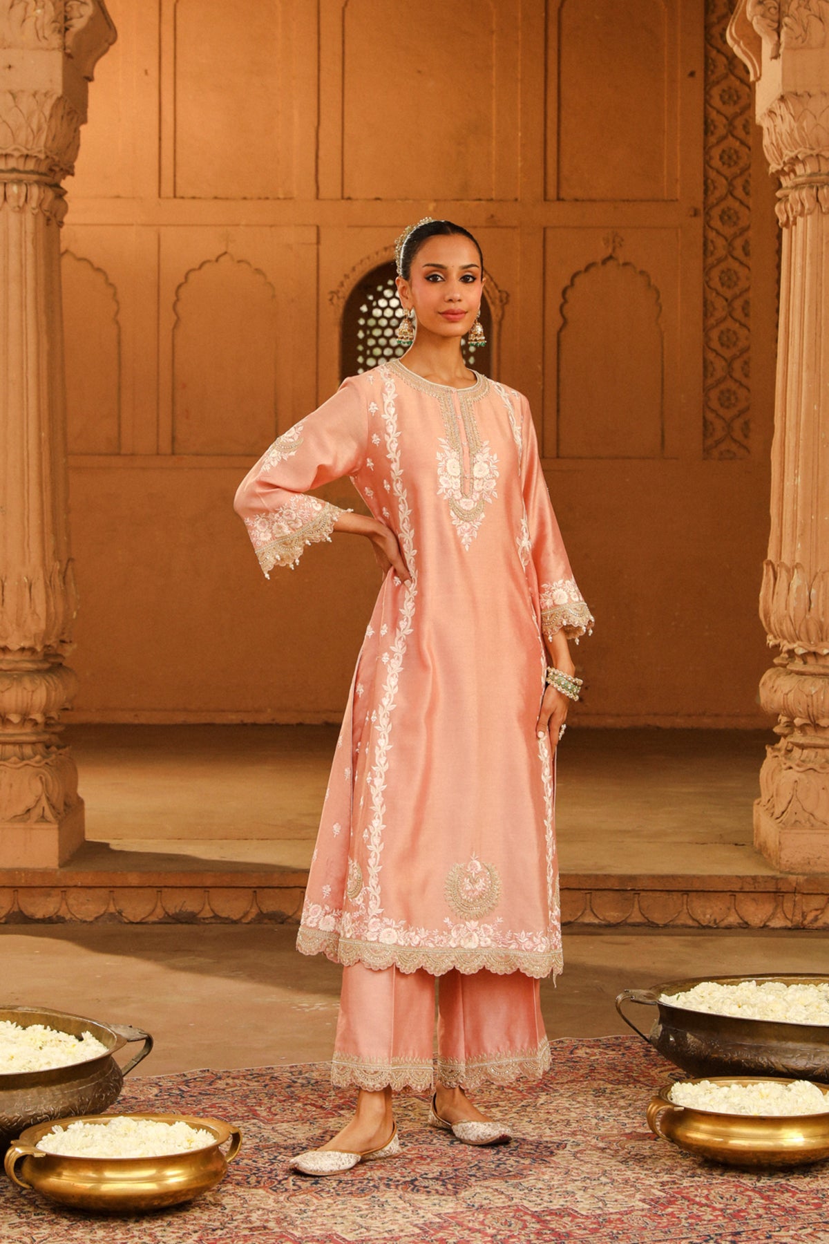 Off-Rose Yasna Kurta Set