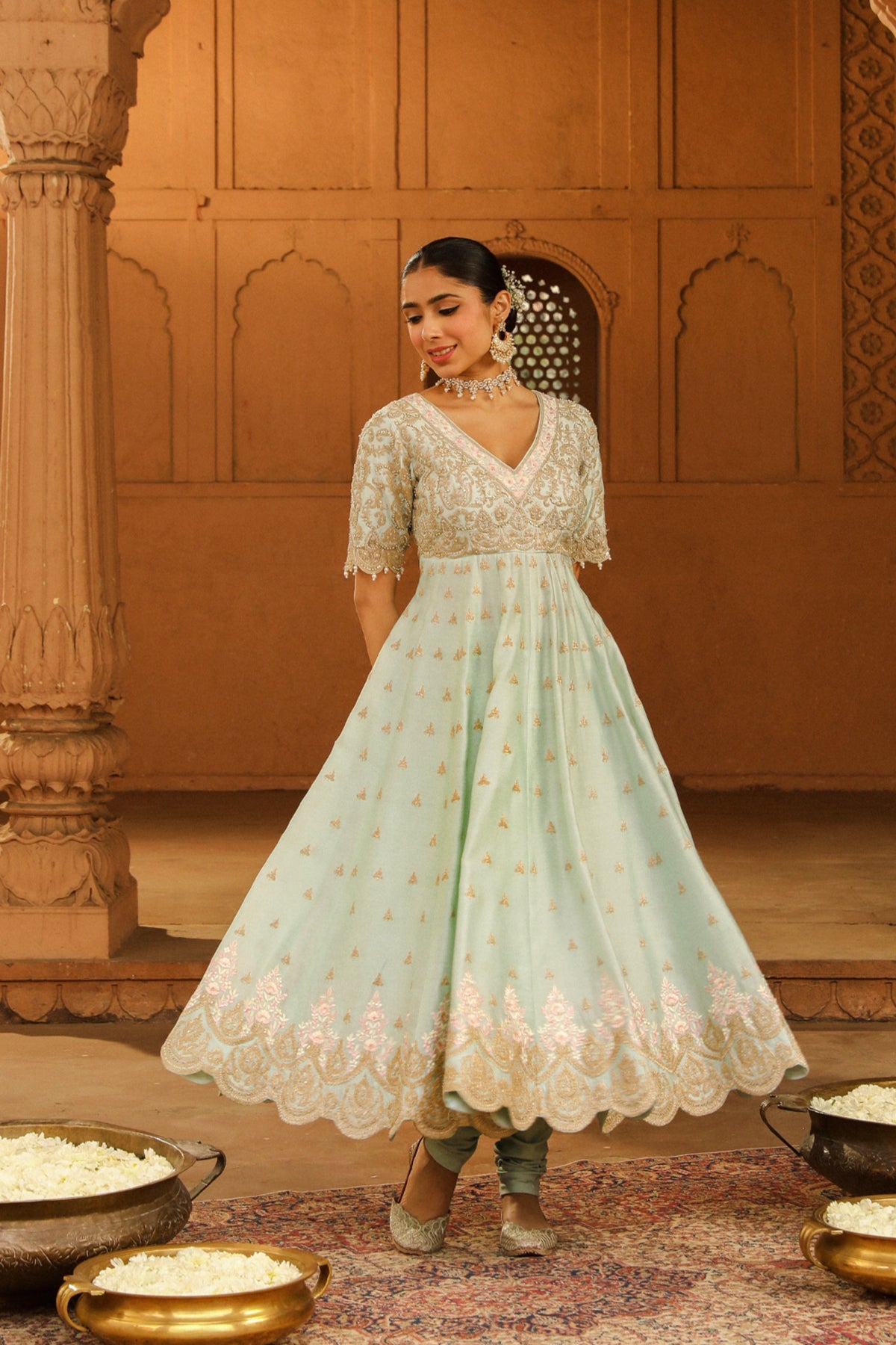 Mitsy Green Wasifa Anarkali Set