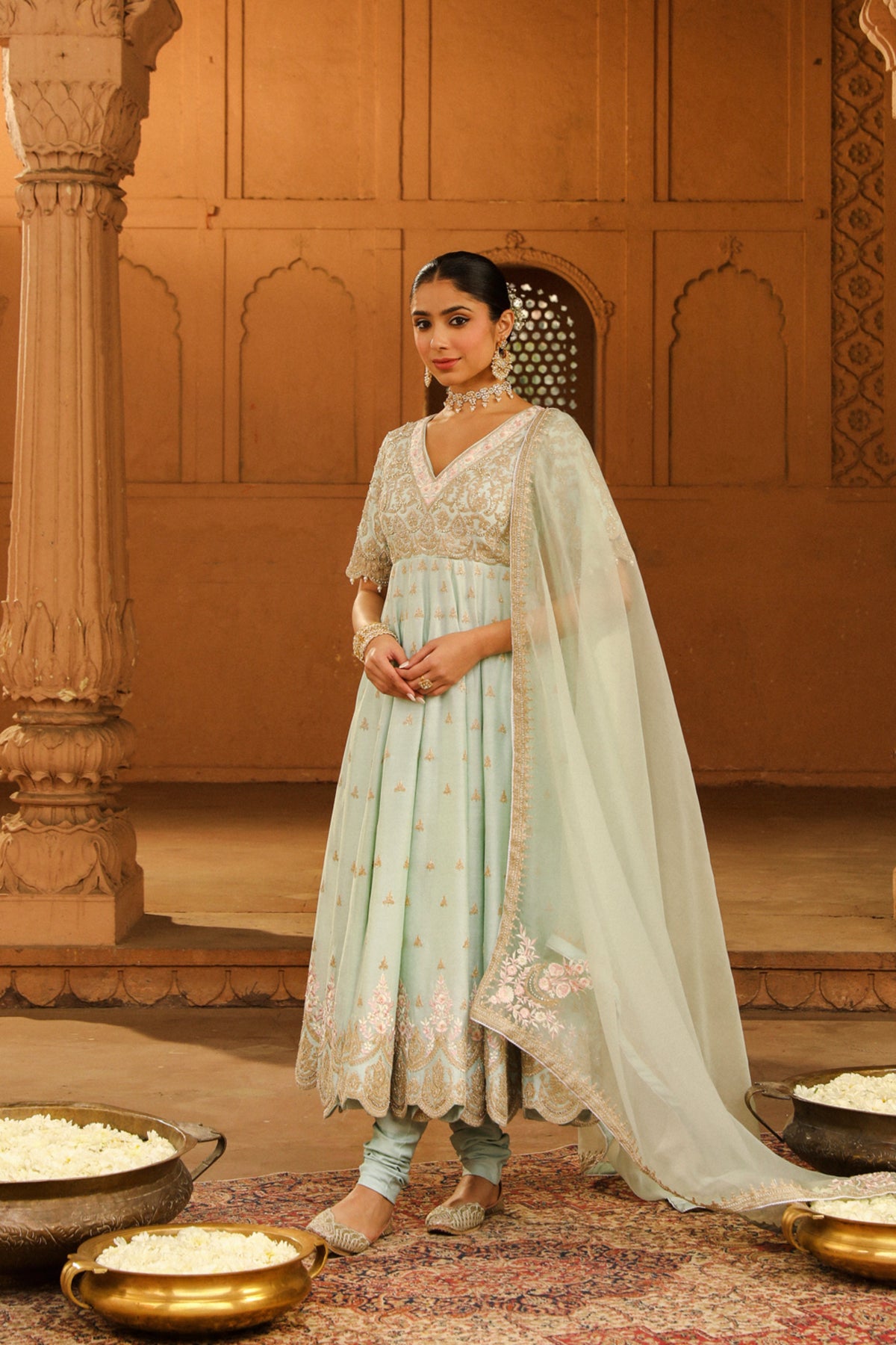 Mitsy Green Wasifa Anarkali Set