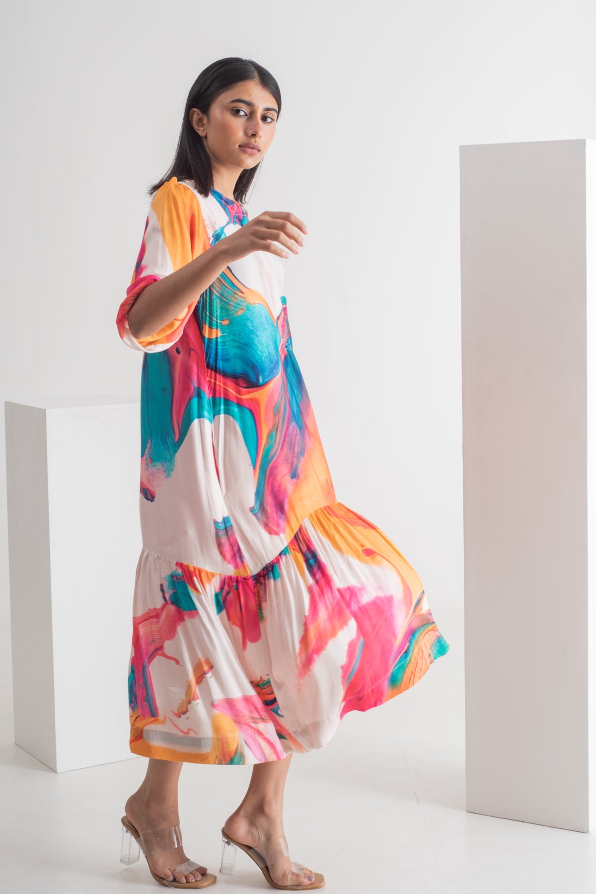 Multicolour Abstract Print  Dress