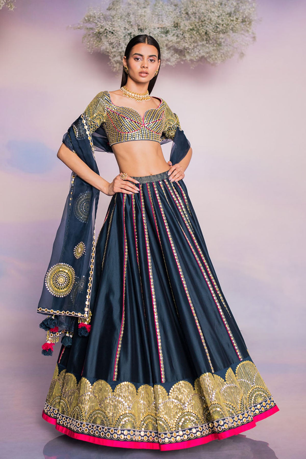 Night Sky Chanderi Lehenga Set