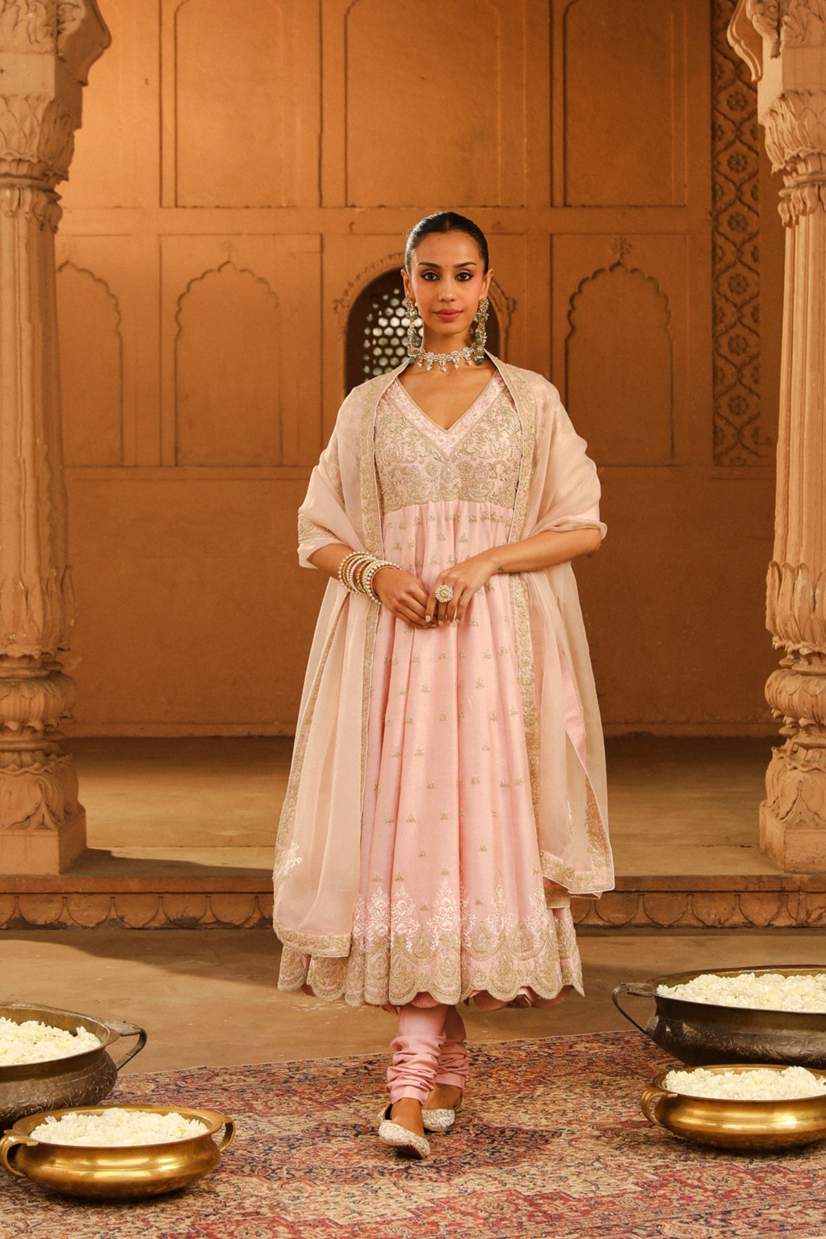 Blush Pink Wasifa Anarkali Set