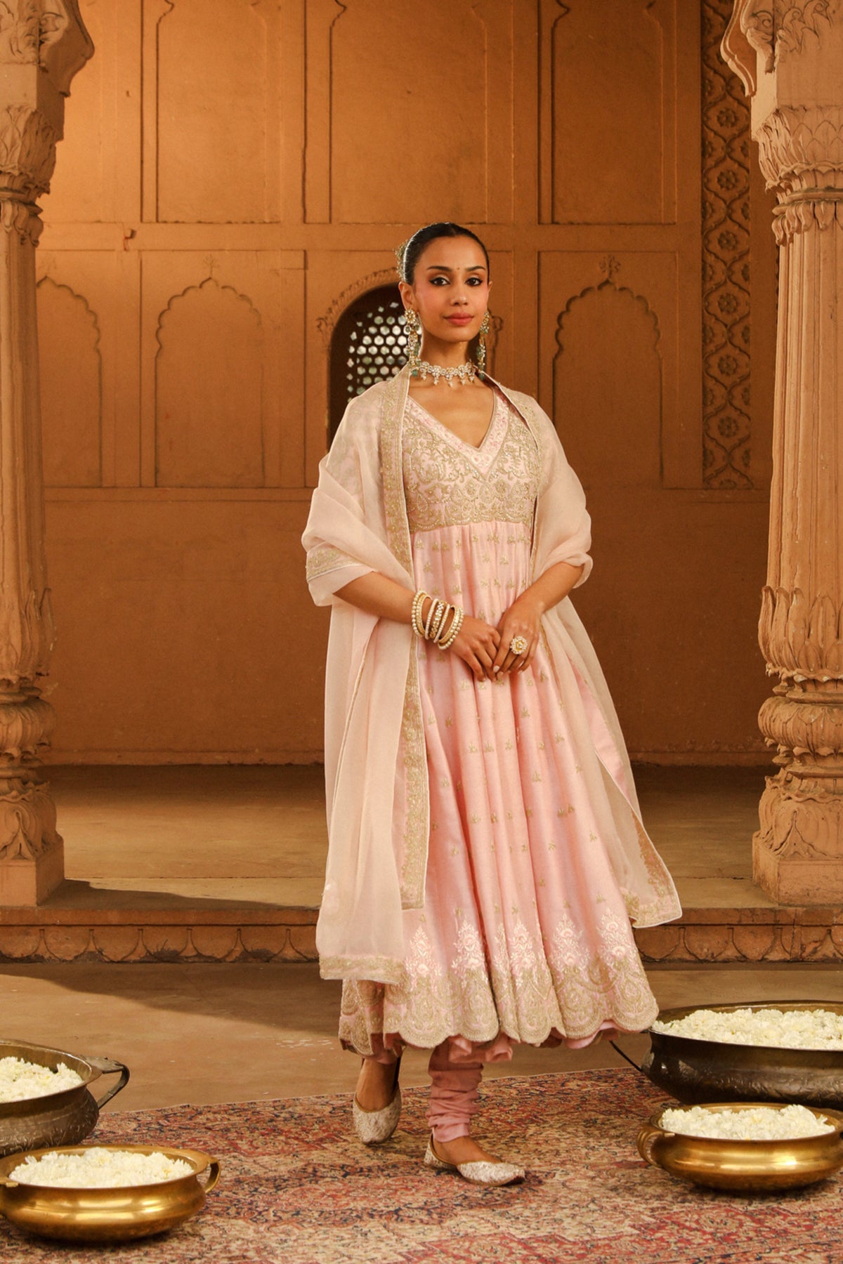 Blush Pink Wasifa Anarkali Set