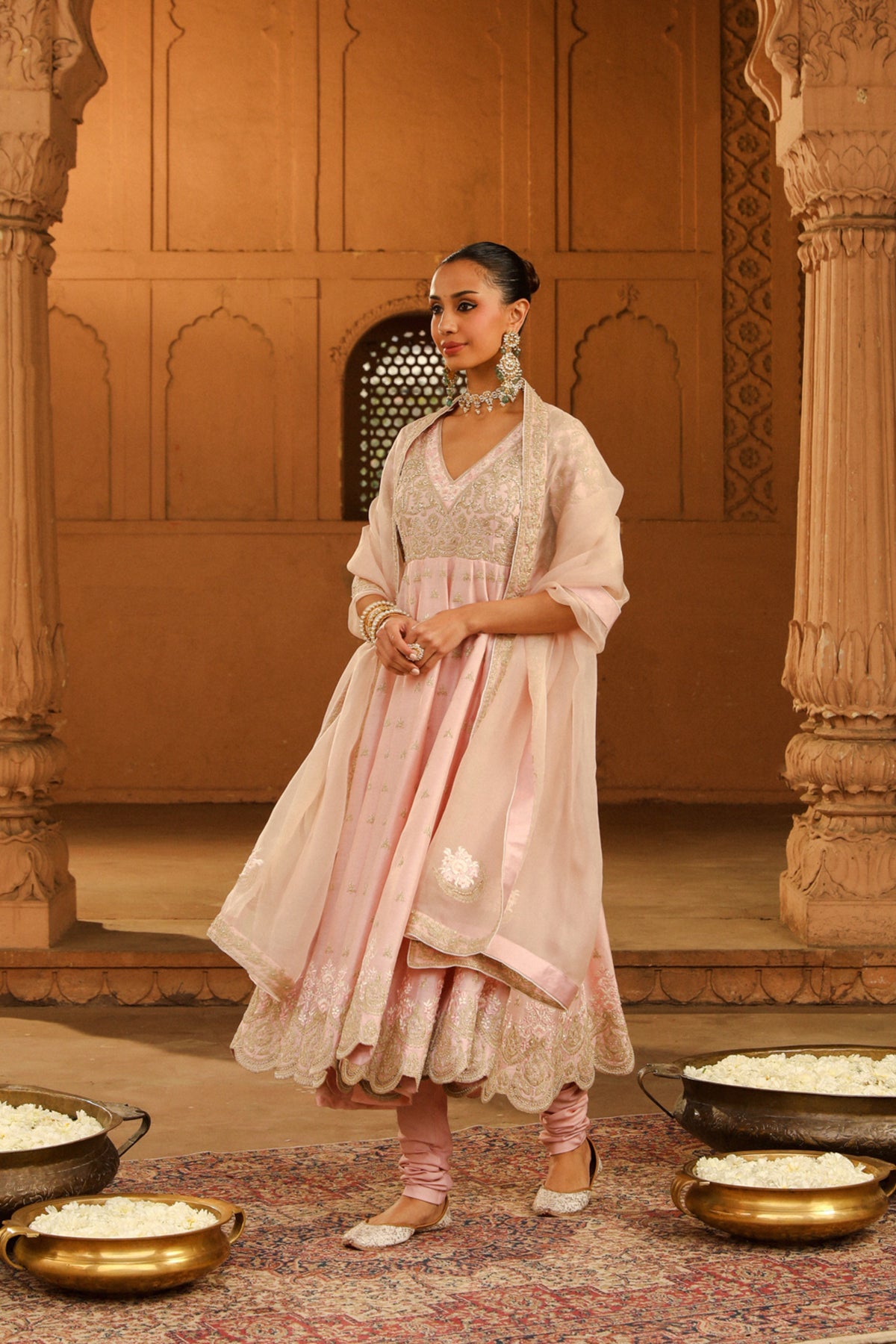 Blush Pink Wasifa Anarkali Set