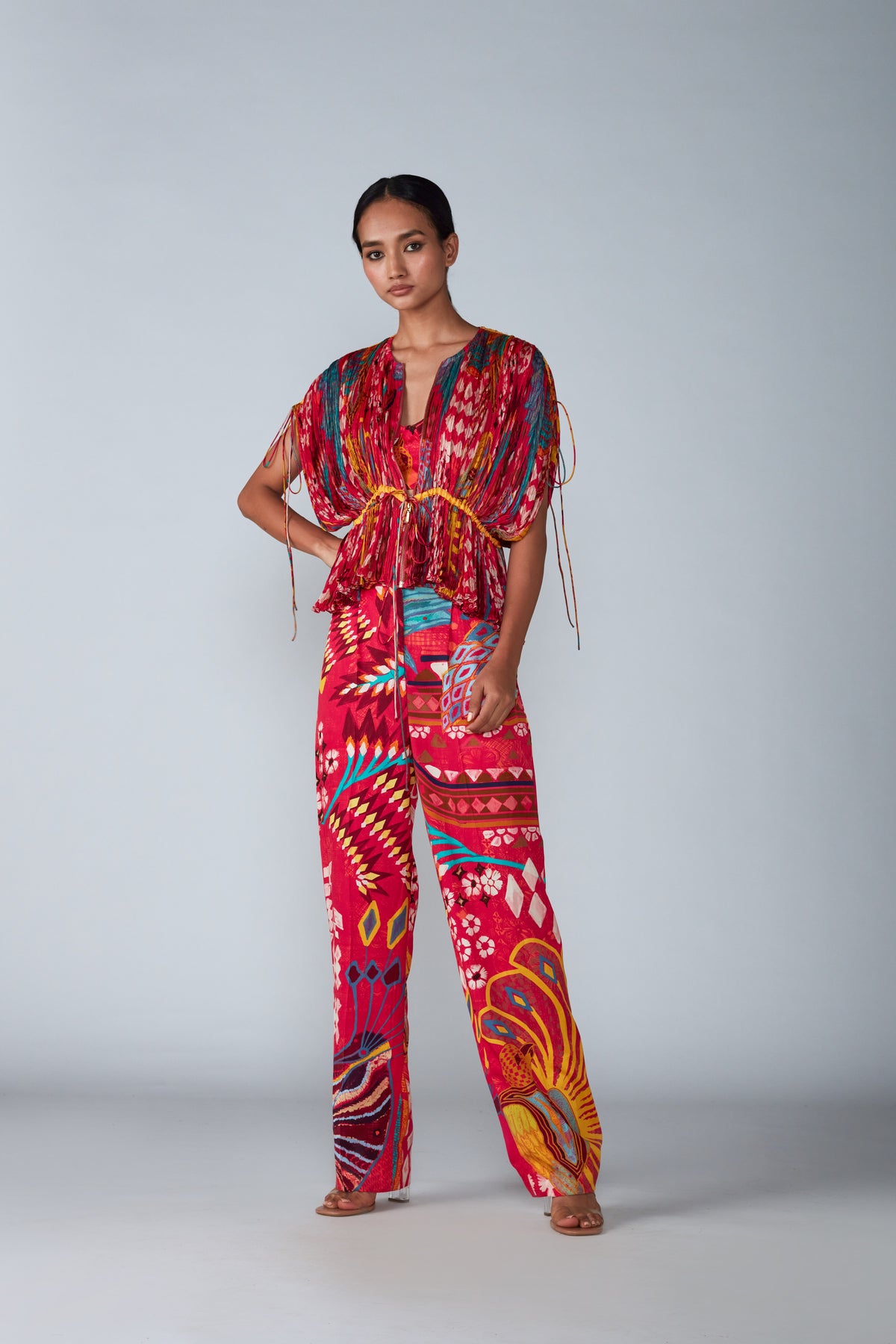 Pleated Kaftan With Trouser