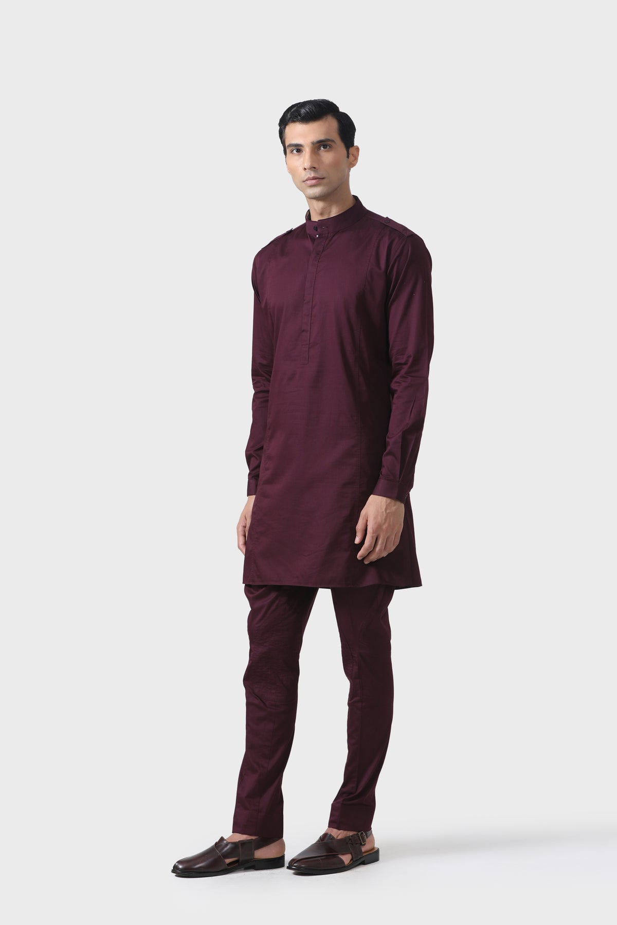 Elite Bespoke Maroon Pathani Kurta