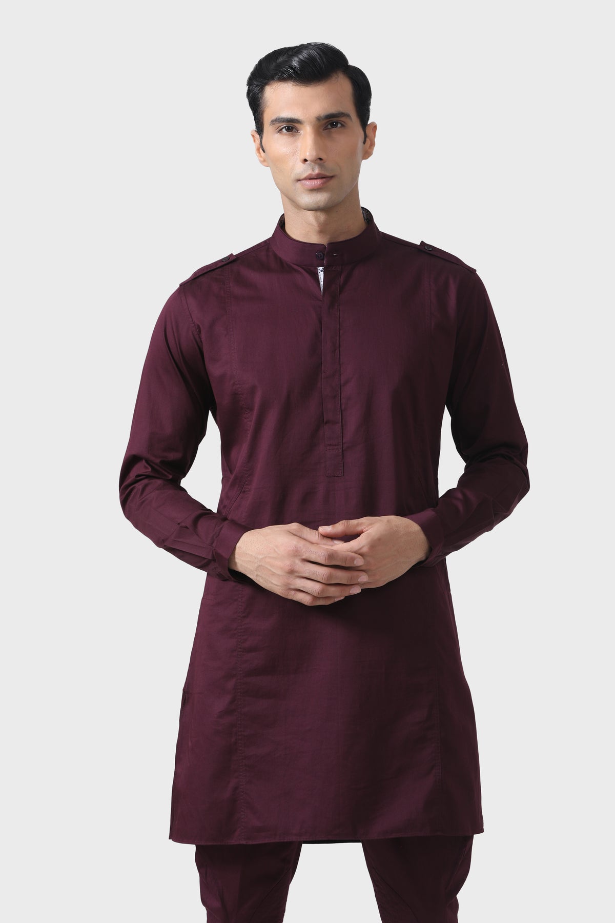 Elite Bespoke Maroon Pathani Kurta