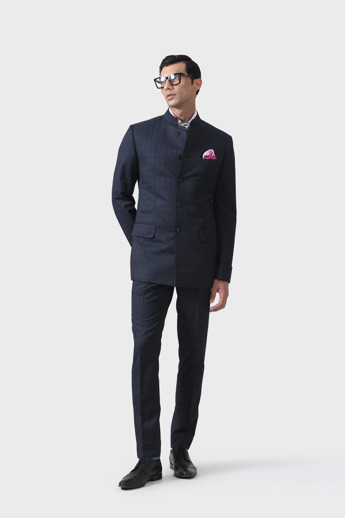 Elegance Handmade Navy Bandhgala Suit