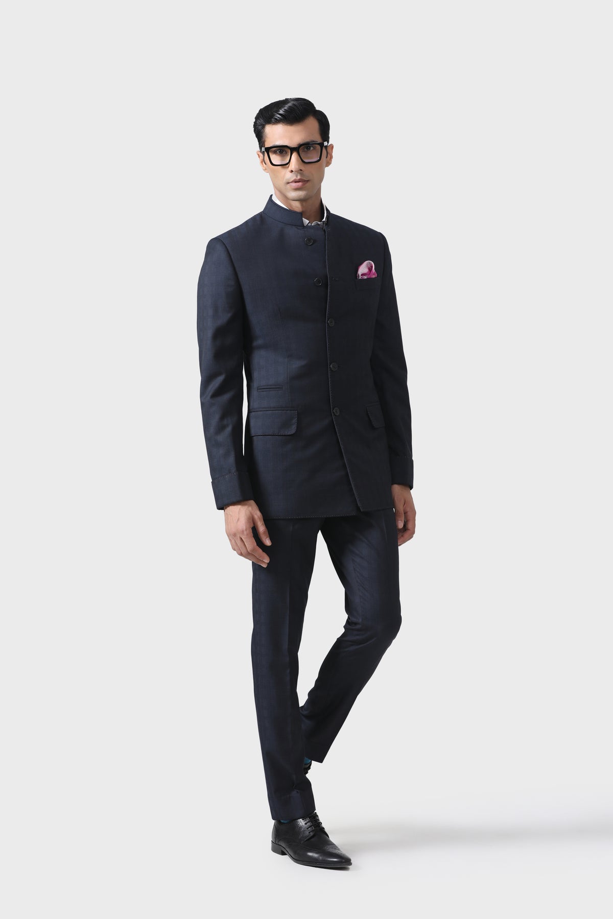 Elegance Handmade Navy Bandhgala Suit