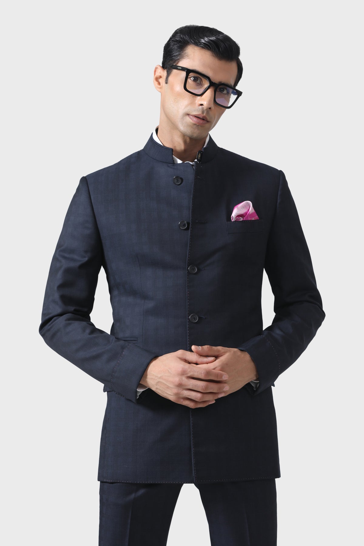 Elegance Handmade Navy Bandhgala Suit