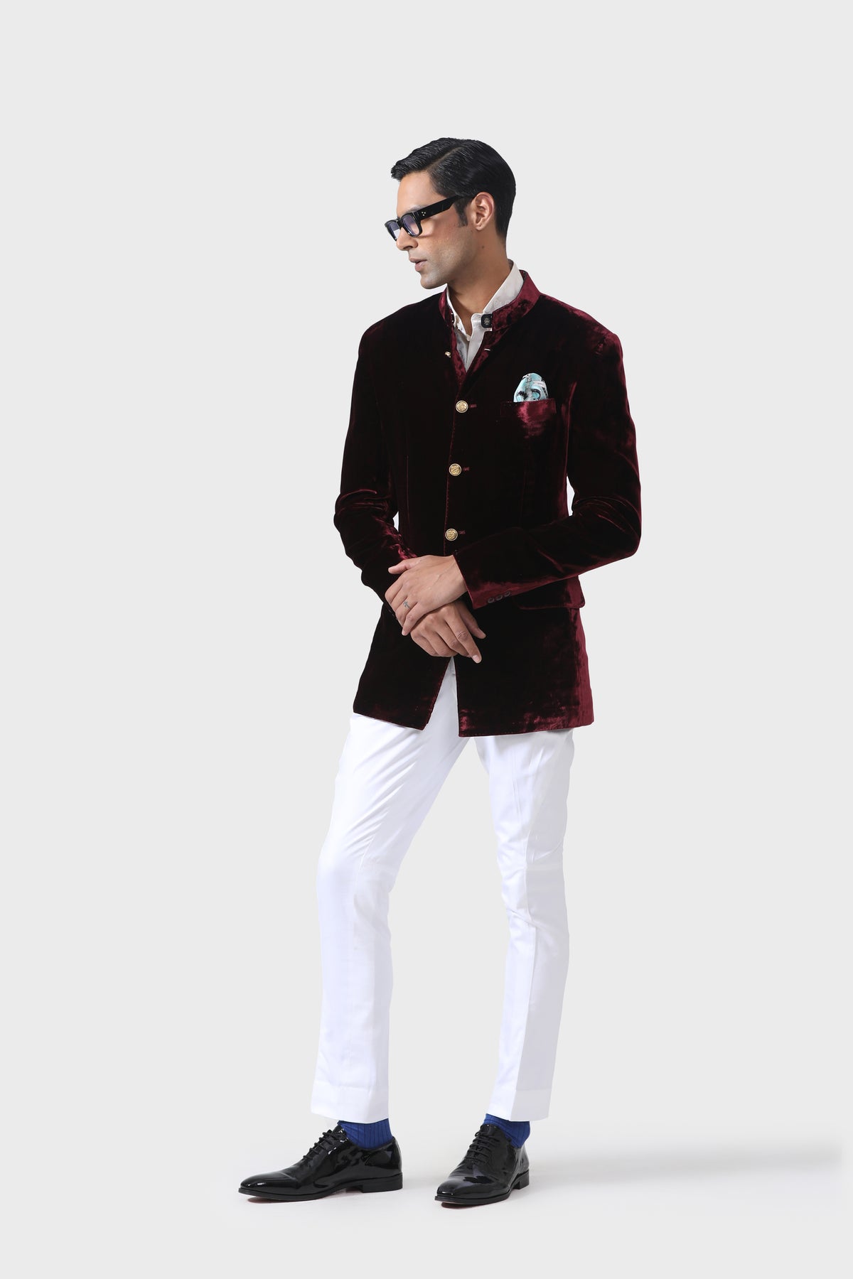 Elegance Handmade Maroon Bandhgala Jacket