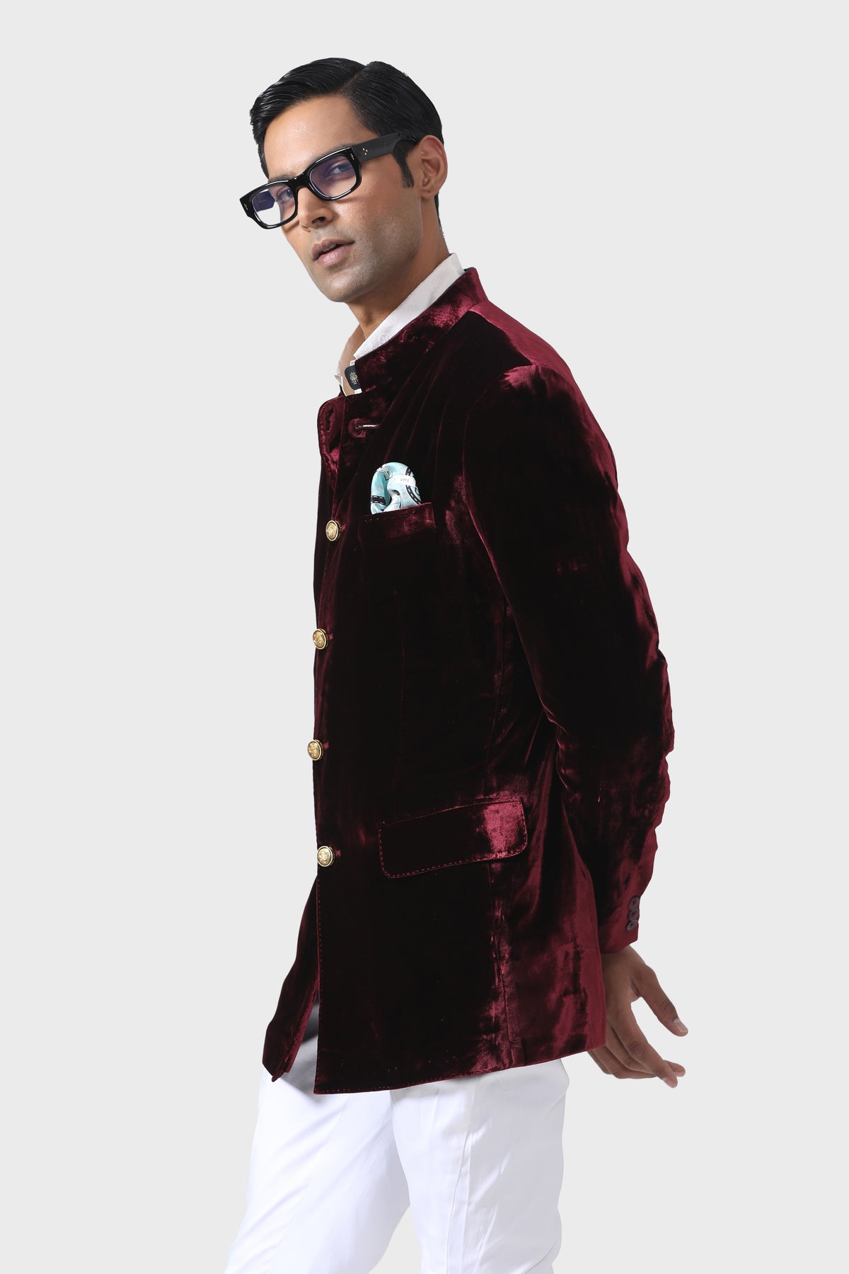 Elegance Handmade Maroon Bandhgala Jacket