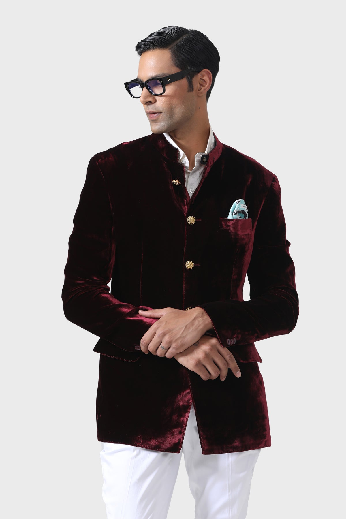 Elegance Handmade Maroon Bandhgala Jacket