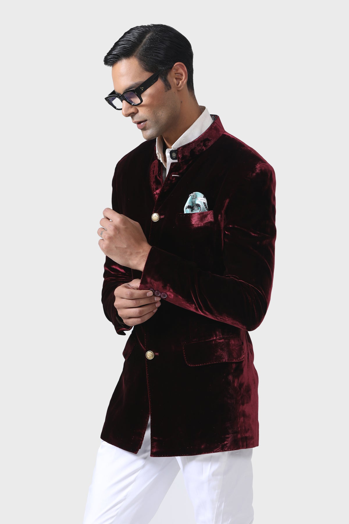 Elegance Handmade Maroon Bandhgala Jacket