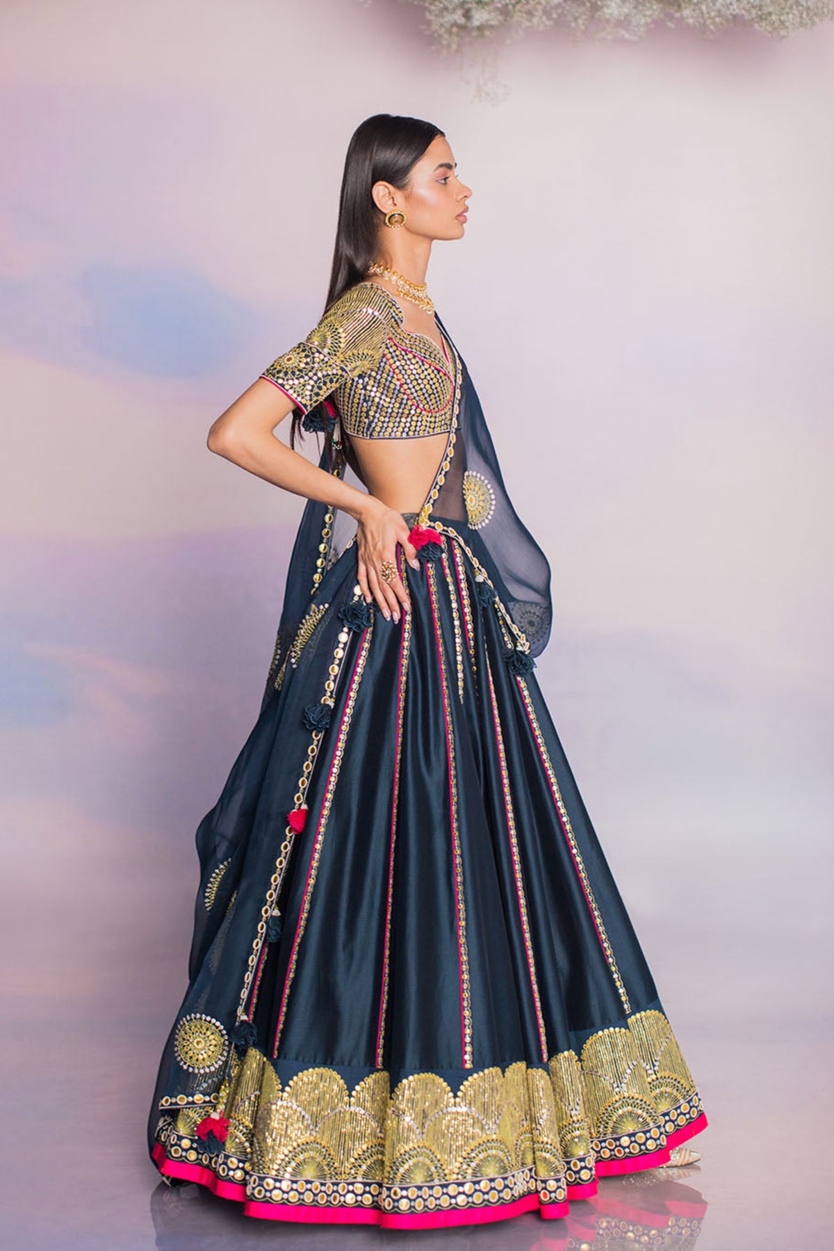 Night Sky Chanderi Lehenga Set