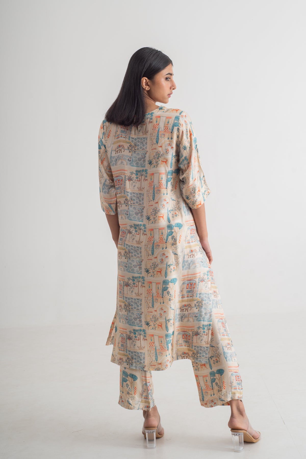 Multicolour Imperial Print Kurta Set
