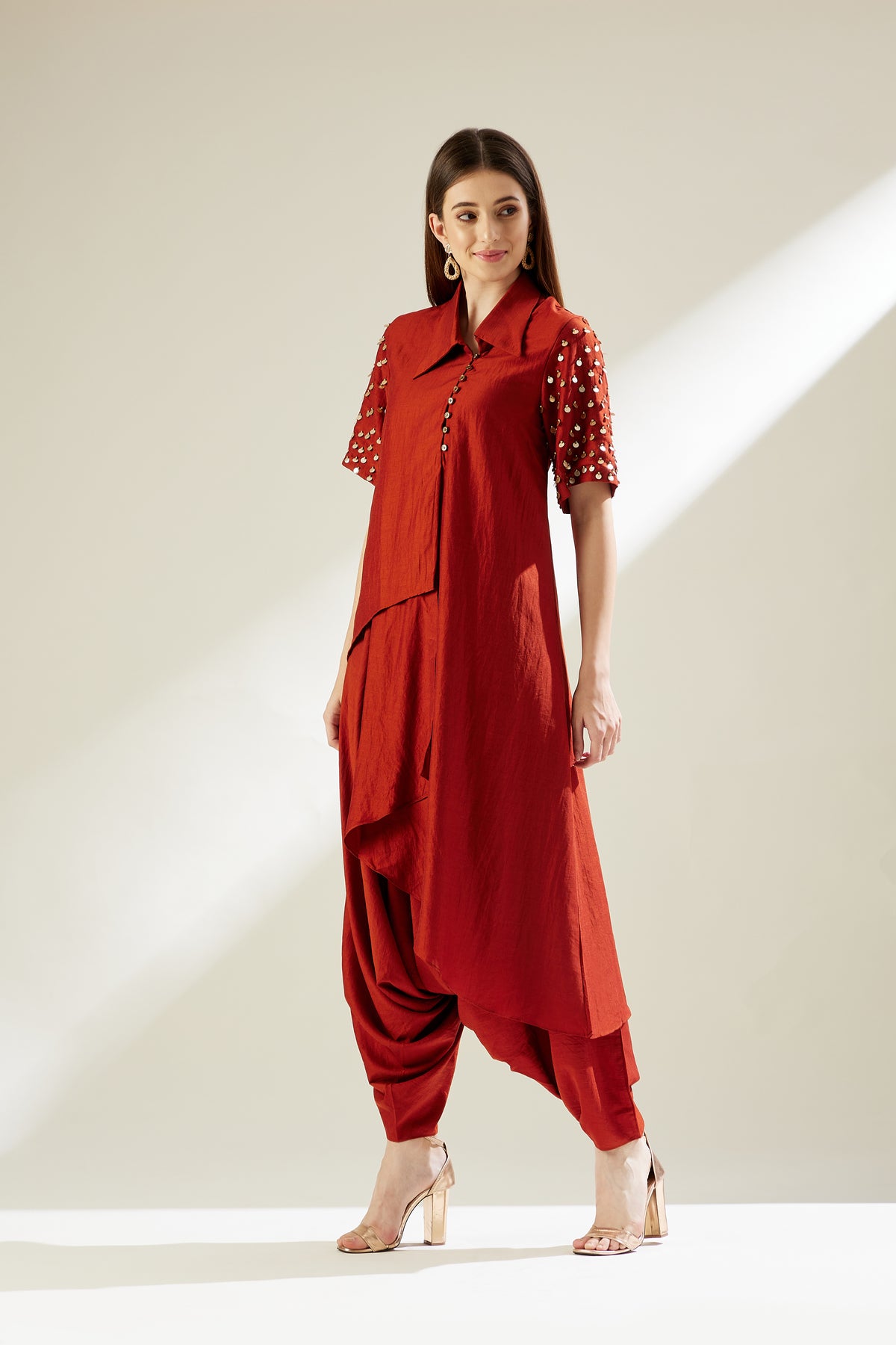 Aysmmetric Tunic Cord Set