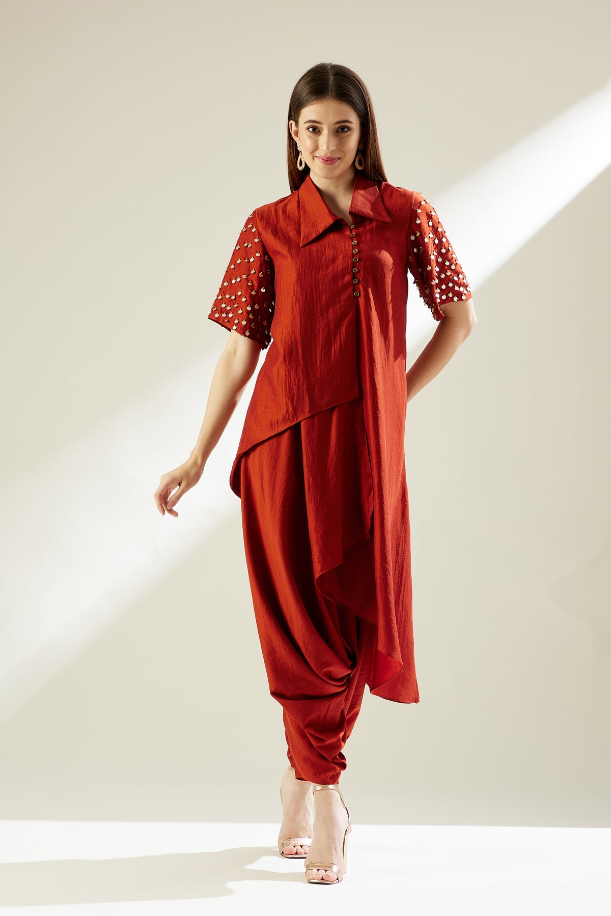 Aysmmetric Tunic Cord Set