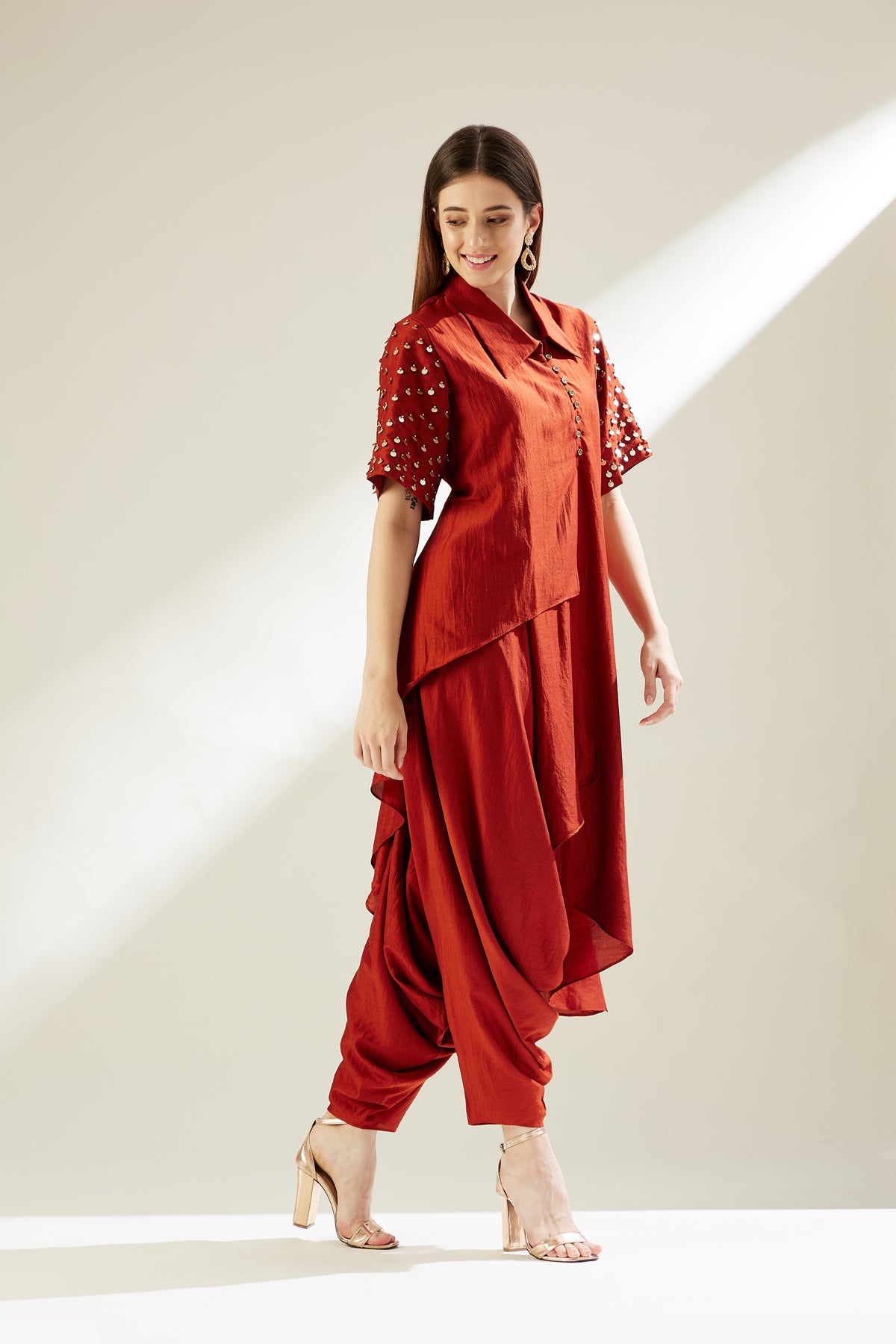 Aysmmetric Tunic Cord Set