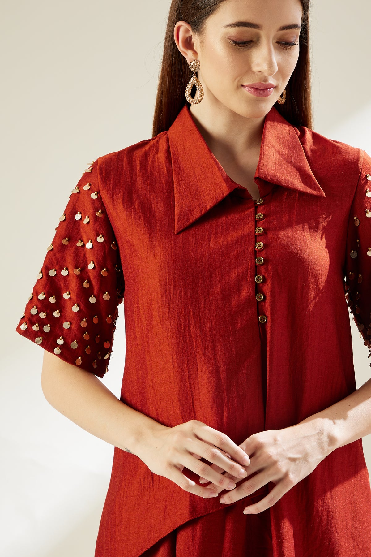 Aysmmetric Tunic Cord Set