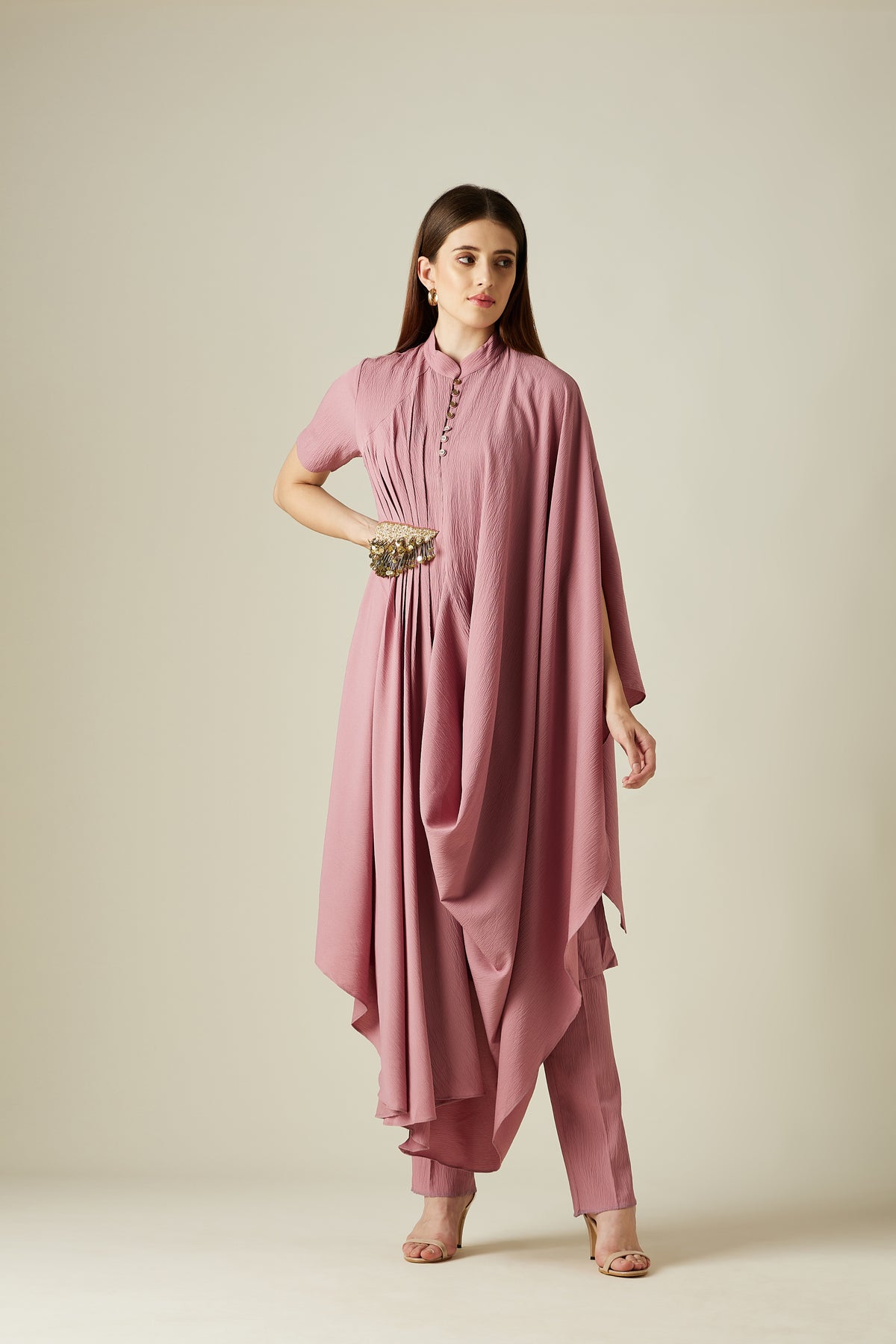 Cowl Dape Tunic Set