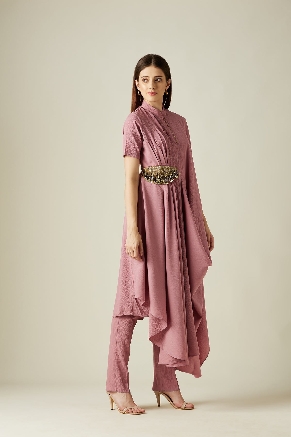 Cowl Dape Tunic Set