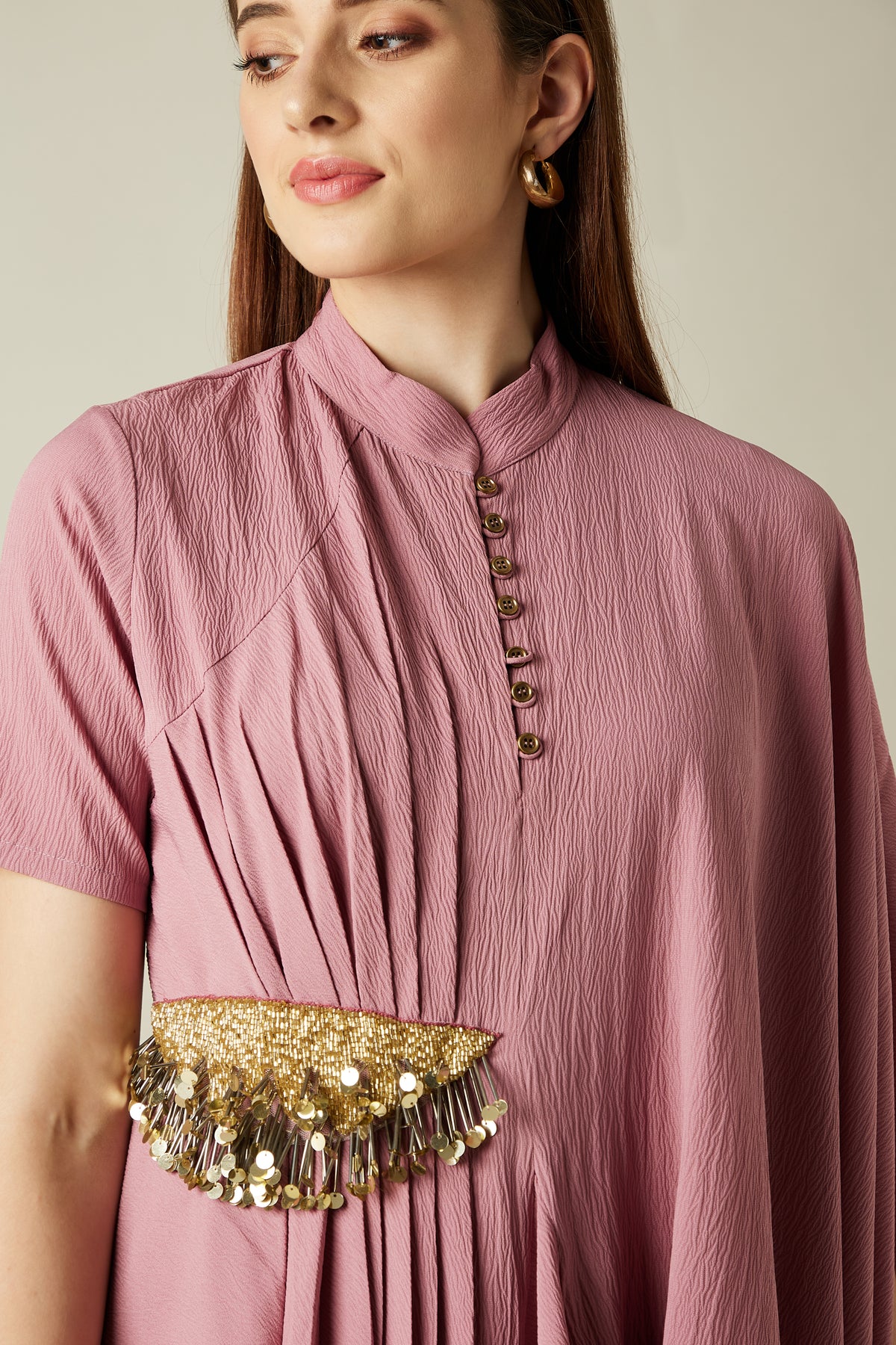 Cowl Dape Tunic Set