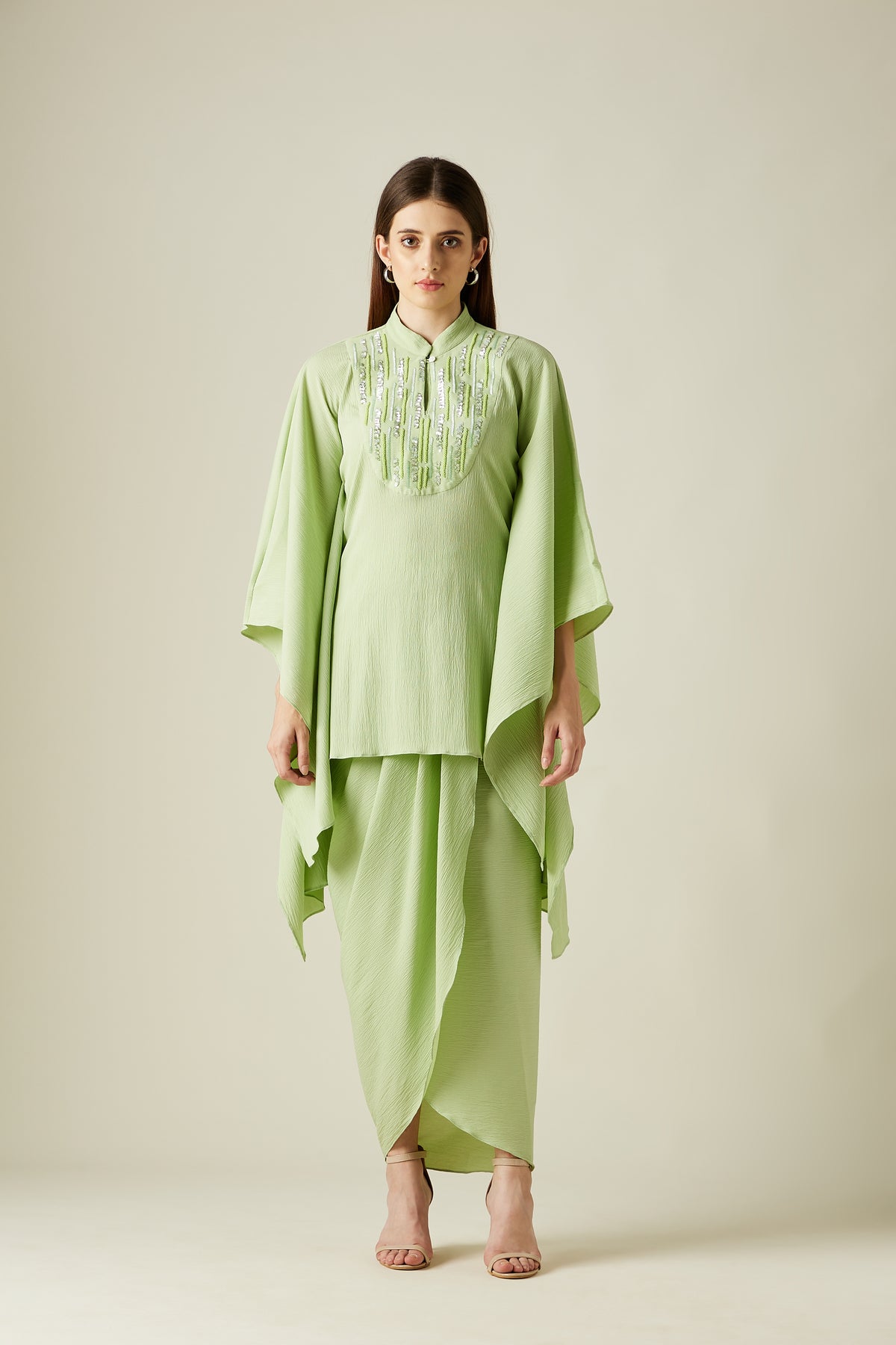 Pebble Kaftan With Drape Skirt