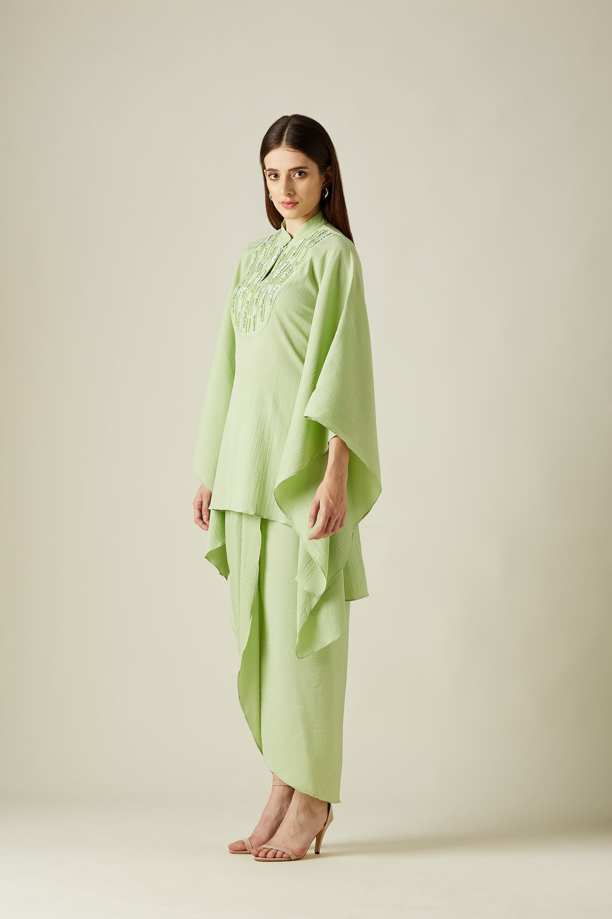 Pebble Kaftan With Drape Skirt