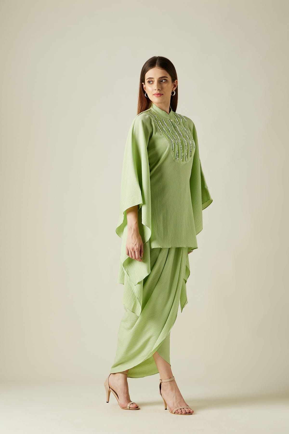Pebble Kaftan With Drape Skirt