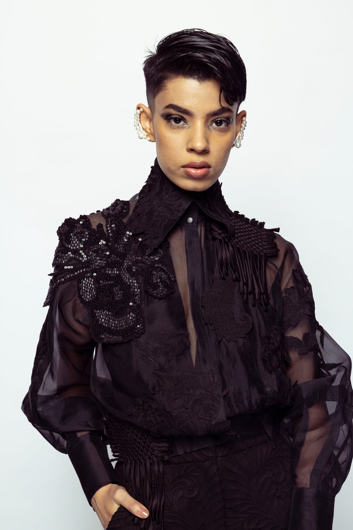 The black-as-knight applique bomber