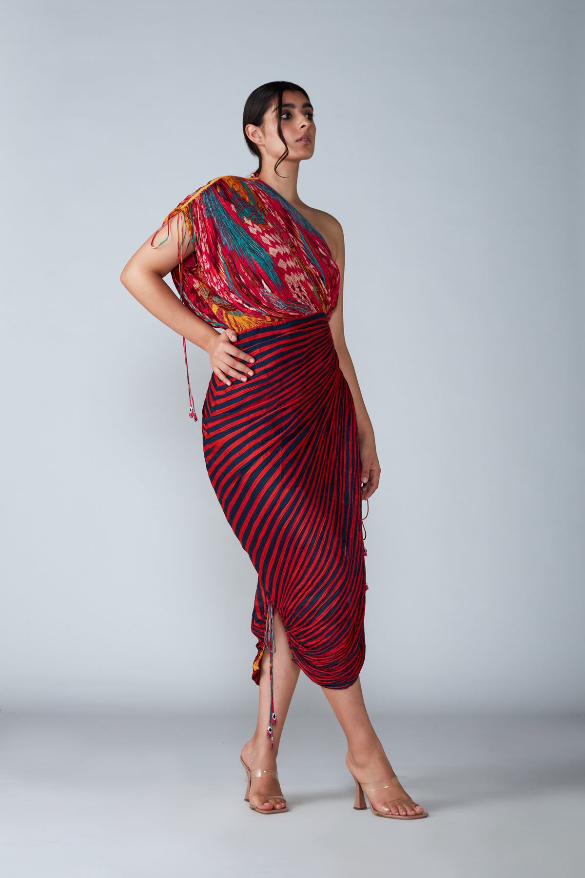 Dual Print Red Dress