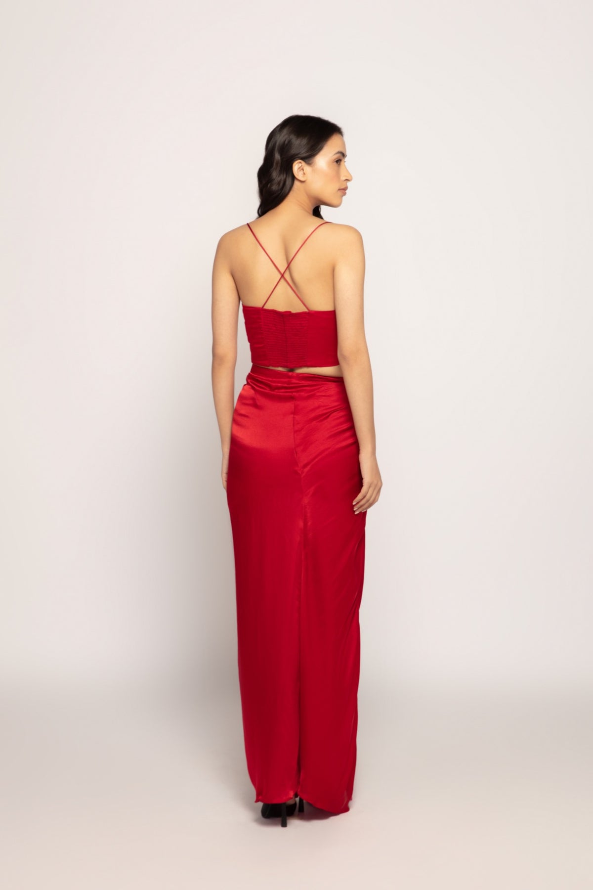 Bustier With Draped Assymetric Skirt