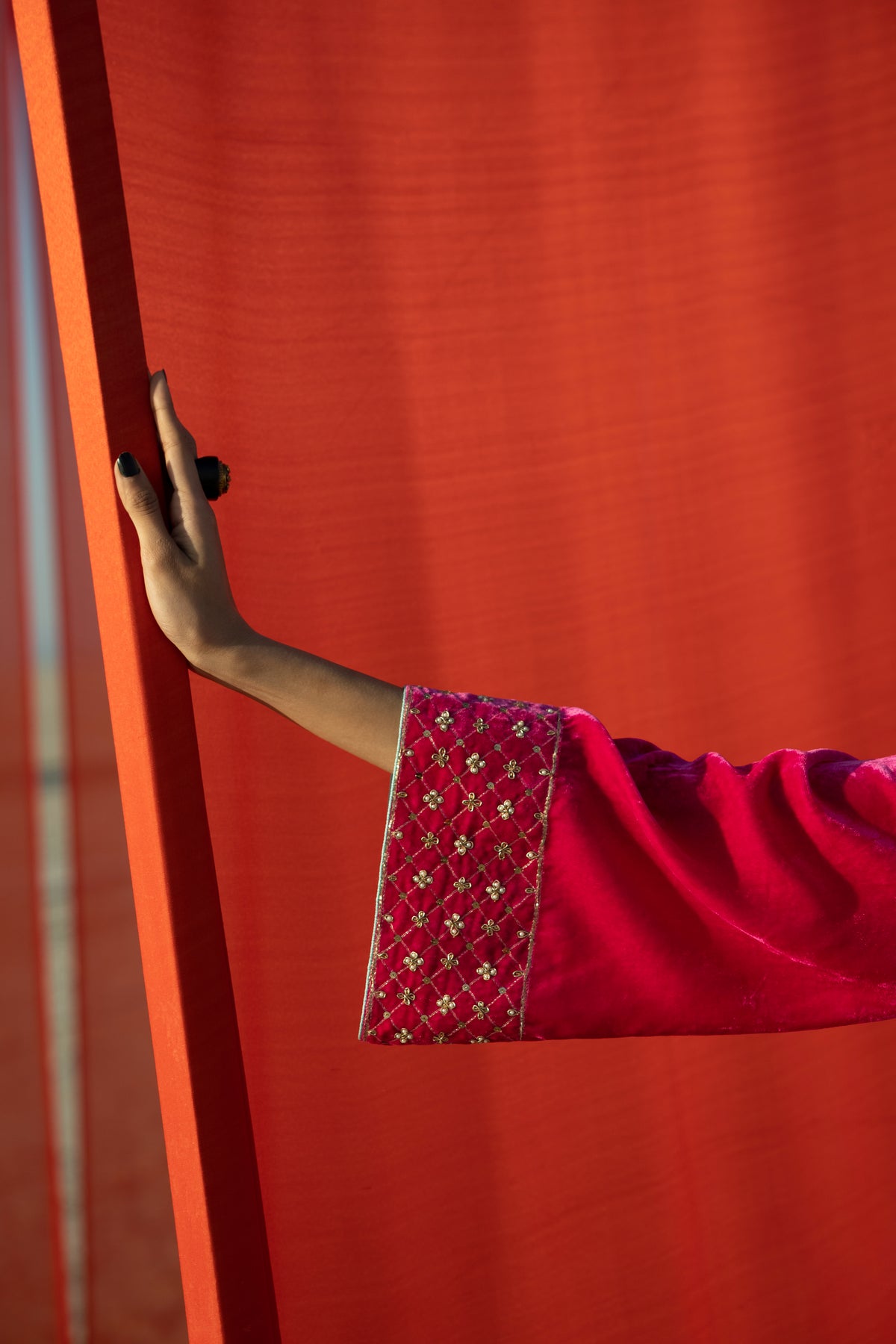 Fuchsia A-line kurta set