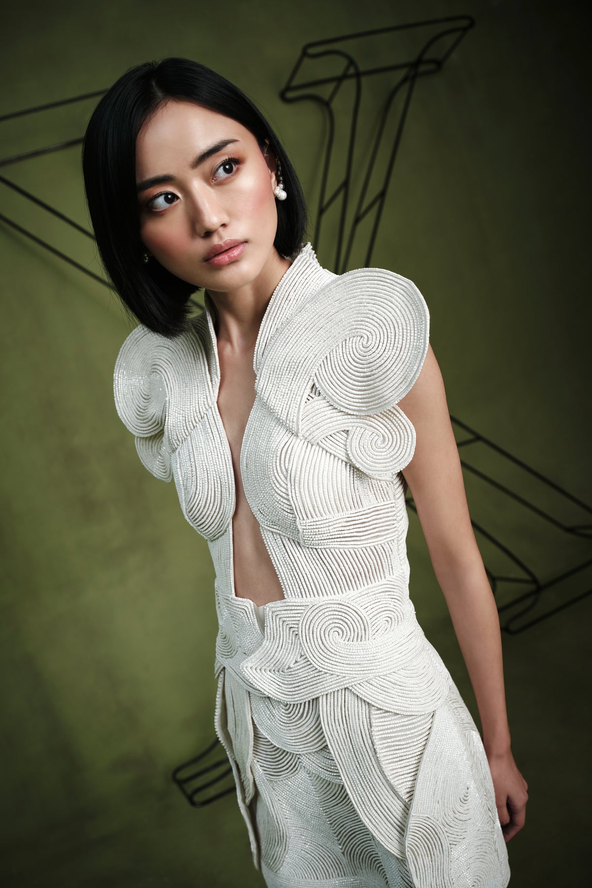 The Swirling Sea Accordion Mini Dress