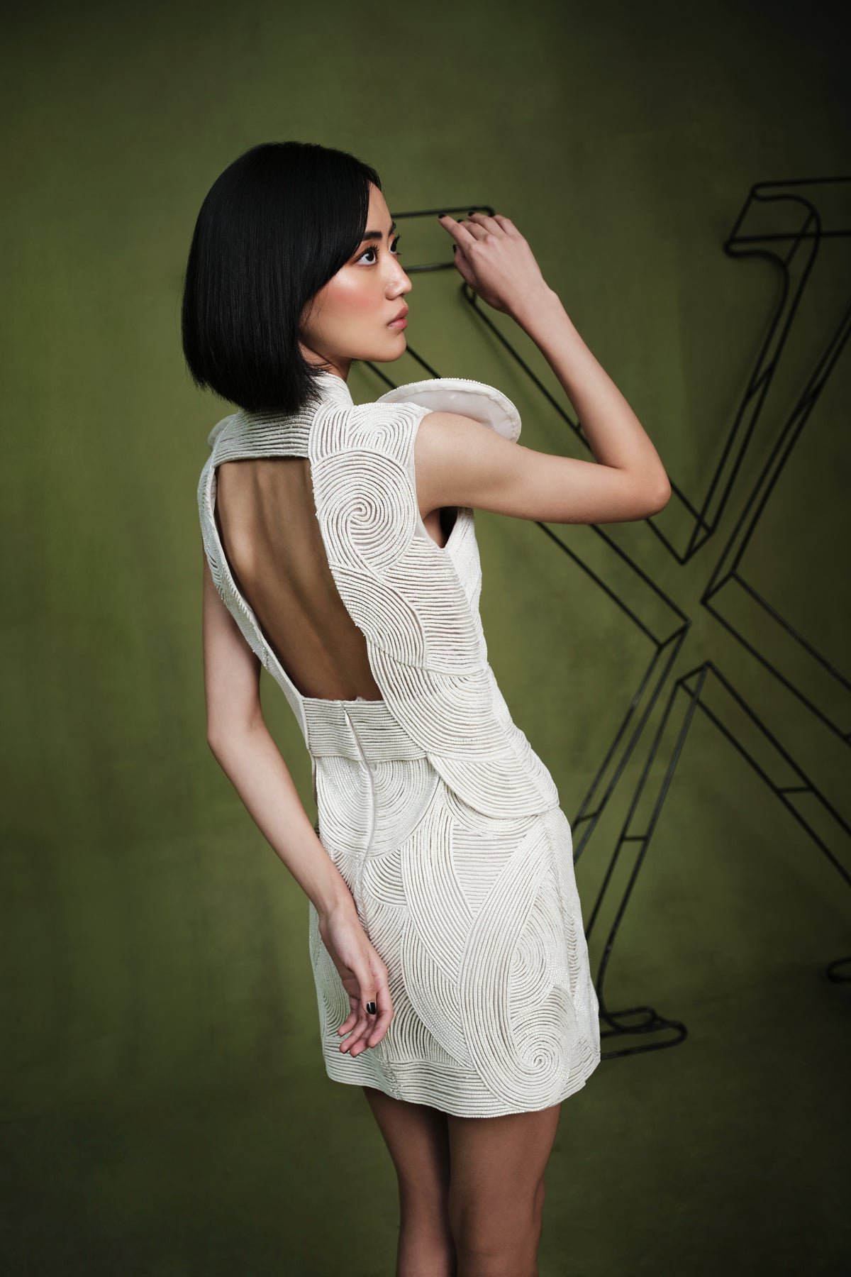 The Swirling Sea Accordion Mini Dress